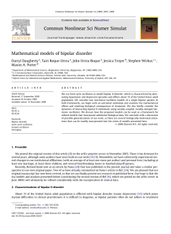 Mathematical models of bipolar disorder