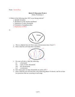 1 of 3 Name: Answer Key BioSci 93 Discussion Week 6