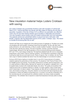 New insulation material helps Loders Croklaan with saving