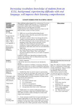 Increasing vocabulary knowledge of students from an E.S.L.