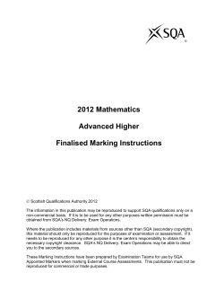2012 Mathematics Advanced Higher Finalised Marking