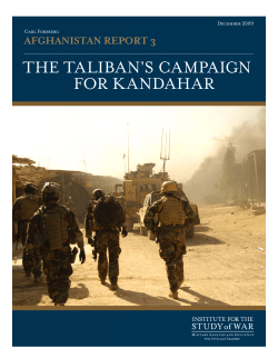The Taliban`s Campaign for Kandahar