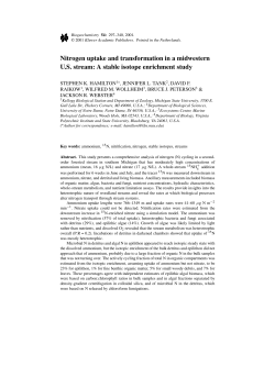 Nitrogen uptake and transformation in a midwestern U.S. stream: A