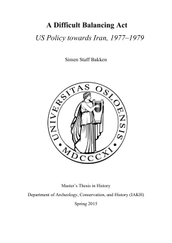 A Difficult Balancing Act US Policy towards Iran, 1977–1979
