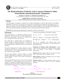 The Rapid Iodination of Salicylic Acid in Aqueous Medium by Iodine