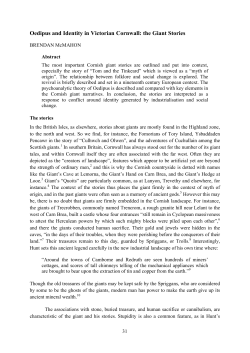 Oedipus and Identity in Victorian Cornwall: the Giant Stories