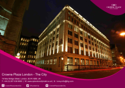 Hotel Brochure - Crowne Plaza London The City