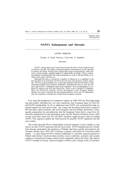 NATO`s Enlargement and Slovenia