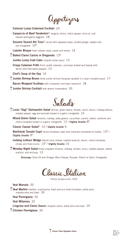 Colossal Lump Crabmeat Cocktail 24 Baked Clams Casino or