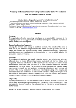 Cropping Systems as Water Harvesting Techniques for Barley