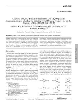 Synthesis of 1,2,4,5Benzenetetrasulfonic Acid