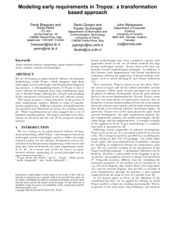 Modeling early requirements in Tropos: a