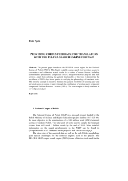 providing corpus feedback for translators with the pelcra search