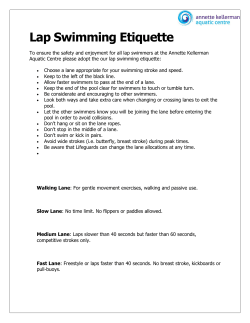 Lap Swimming Etiquette - Annette Kellerman Aquatic Centre