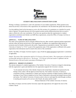 Constitution Guide - SORC - The Catholic University of America