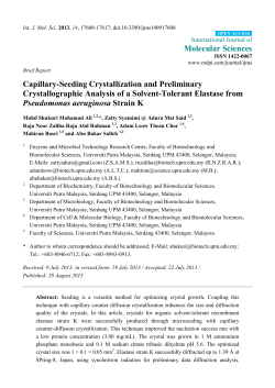 Capillary-Seeding Crystallization and Preliminary Crystallographic