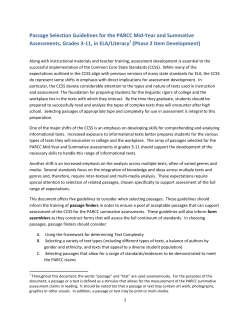 PARCC Combined Passage Selection
