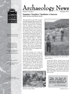 September 2014 - Mississippi Valley Archaeology Center - UW