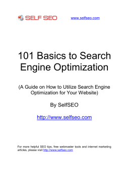 101 Basics to Search Engine Optimization