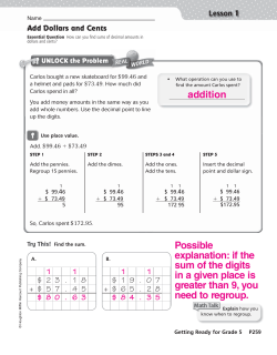 Summer Packet Answer Key for Lessons 1-5