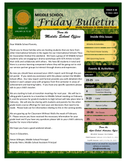 MS Parent Bulletin (Week of January 26 to 30)