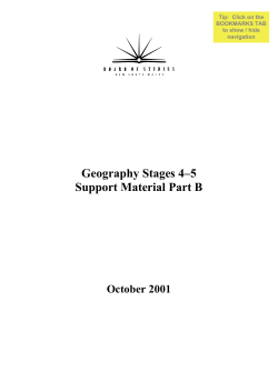 Geography Stages 4&ndash;5 Support Material Part B