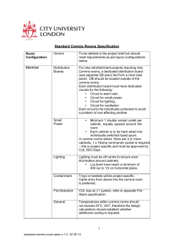 Standard Comms Rooms Specification