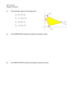 HAT 9/8/16 Chapter 3 Practice 1) This feasibility region has