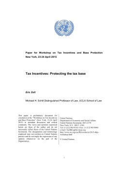 Tax Incentives: Protecting the tax base