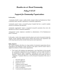 Beaubassin-est Rural Community Policy # 10