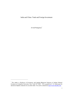India and China: Trade and Foreign Investment