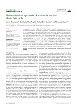 Electrochemical synthesis of ammonia in solid electrolyte cells