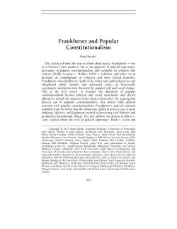 Frankfurter and Popular Constitutionalism