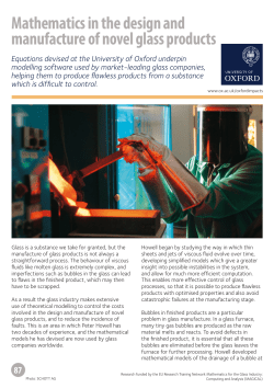 Mathematics in the design and manufacture of novel glass products