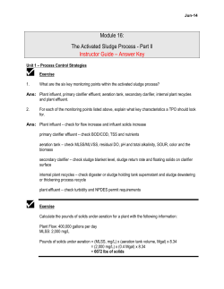 Module 16: The Activated Sludge Process