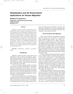 Globalization and the Environment: Implications for Human Migration