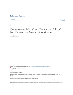 "Constitutional Myths" and "Democratic Politics"