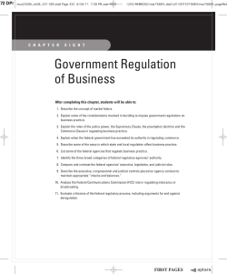 Government Regulation of Business