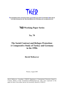 TIGER Working Paper Series No. 79 The Social Contract and