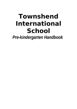 Preschool Handbook - Townshend international school