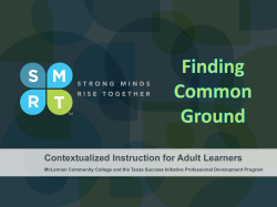 Contextualized Instruction for Adult Learners