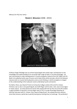 Roger Woledge - Physiological Society