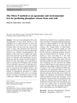 The Olsen P method as an agronomic and environmental test