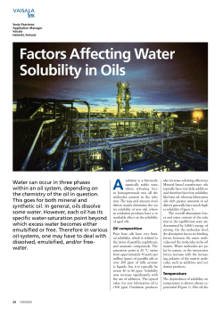 Factors Affecting Water Solubility in Oils