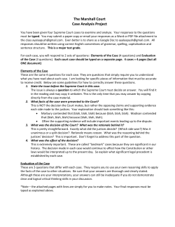 Marshall Court Project Directions