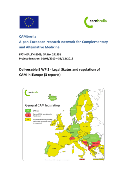 CAMbrella A pan-European research network for Complementary