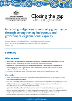 Improving Indigenous community governance through strengthening