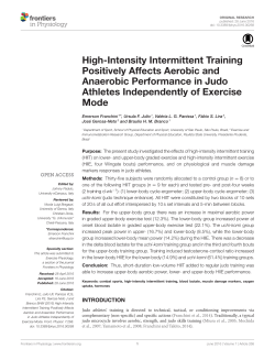 High-Intensity Intermittent Training Positively Affects Aerobic and