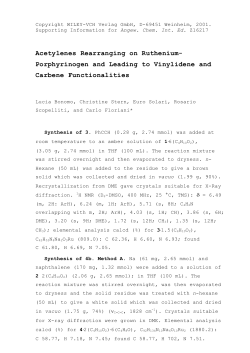 Acetylenes Rearranging on Ruthenium- Porphyrinogen - Wiley-VCH