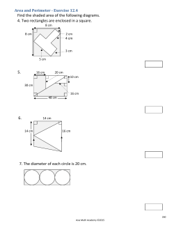 Find the shaded area of the following diagrams. 4. Two rectangles